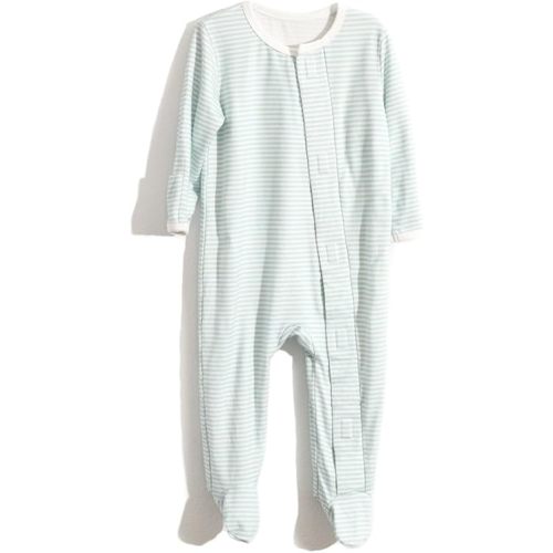 Soft Magnetic Baby Boys Girls Footie Pajamas, Magnetic Closure, One Piece with Mitten Cuffs