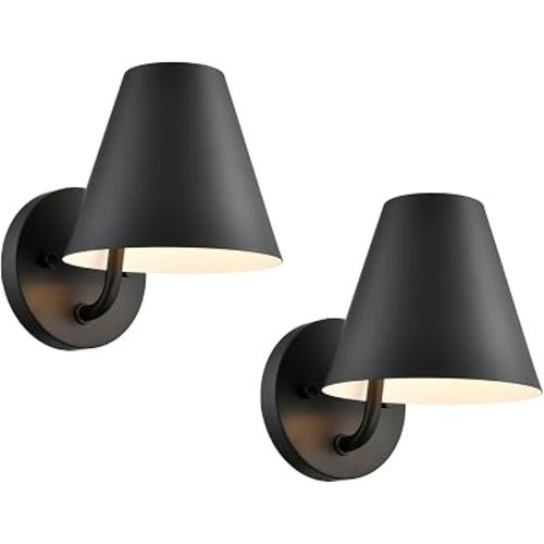 DIRYZON Industrial Wall Sconces Set of Two,Metal Barn Wall Lights for Bedroom,Black Sconce Lighting for Living Room Kitchen Hallway