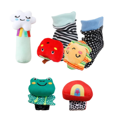 Montessori Baby Sock Rattles Set of 5