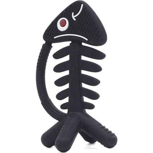3in1 Infant Toys, Black and White Baby Toys 0-6 Month Teething Toys 0-3-6-12 Months, Teethers for Babies 3-6 6-12 Months for Teething Relief,Baby Gift,Silicone,Sensory,USA Patent Pending, Fish