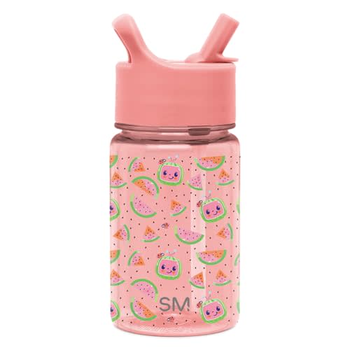 Simple Modern CoComelon Kids Water Bottle Plastic BPA-Free Tritan Cup with Leak Proof Straw Lid | Reusable and Durable for Toddlers, Girls | Summit Collection | 12oz, CoComelon Pink Melon