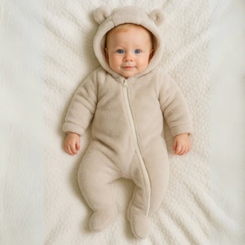 Warm Bear Hood Baby Overall Snowsuit