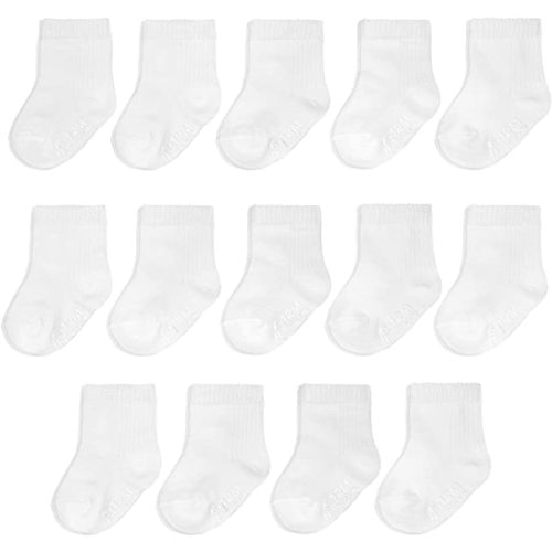 Fruit of the Loom Baby 14-Pack Grow & Fit Flex Zones Cotton Stretch Socks - Unisex, Girls, Boys