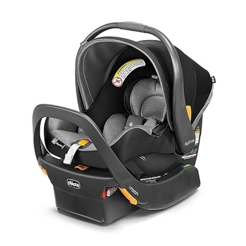 Chicco KeyFit Max ClearTex Rear-Facing Infant Car Seat and Baby Carrier | Legend/Black, fits 4-30 lbs, flame retardant-free ClearTex fabric, GREENGUARD Gold car seat, stroller compatible