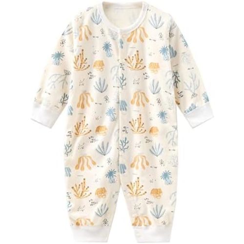 Newborn Baby Boy Girl Organic Cotton Bodysuit Long Sleeve Jumpsuit 3-Pack Outfits Clothes,0-24Months