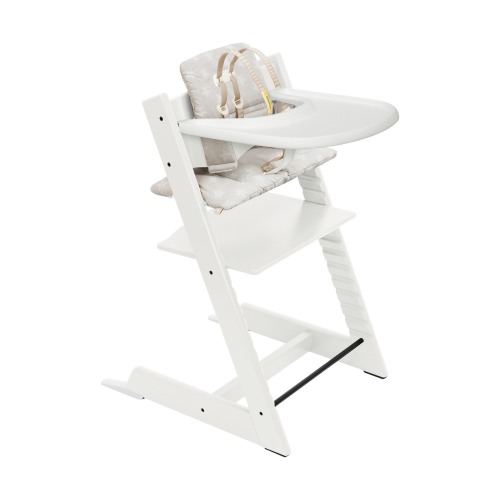 STOKKE Tripp Trapp® Highchair, Baby Set, Cushion & Tray Set, White Silver Star