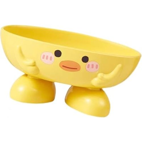 Dioche Duck Holder for Kids & Adults Cute Cartoon Container with Drain Holes, Elevated Design, Stable Base, Plastic for Bathroom & Shower