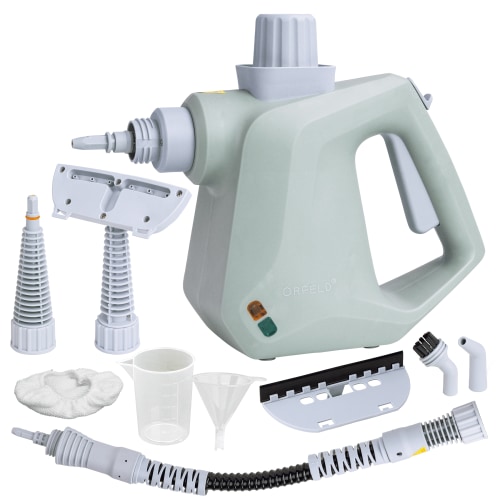ORFELD 1000W Handheld Steam Cleaner for Home, Powerful 248°F Multi‑Surface Steam Cleaner with 9 Accessories, 400ml Pressurized Steamer for Deep Cleaning Tile, Grout, Showers, Bathrooms, Kitchens