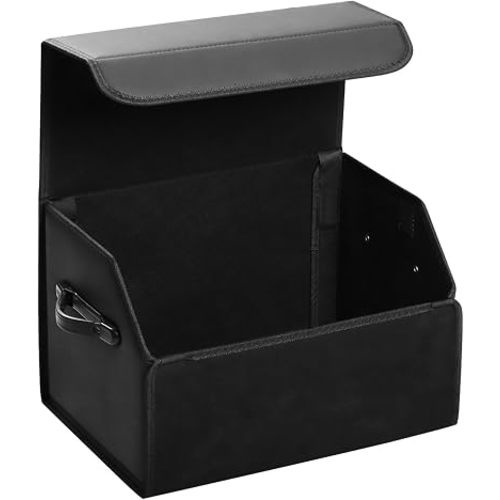 AUTOARK Leather Car Trunk Organizer,Durable Collapsible Adjustable Compartments Cargo Storage,AK-141