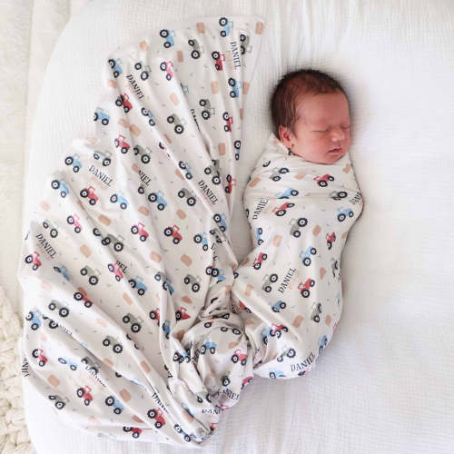 Little Farmer Personalized Swaddle Blanket
