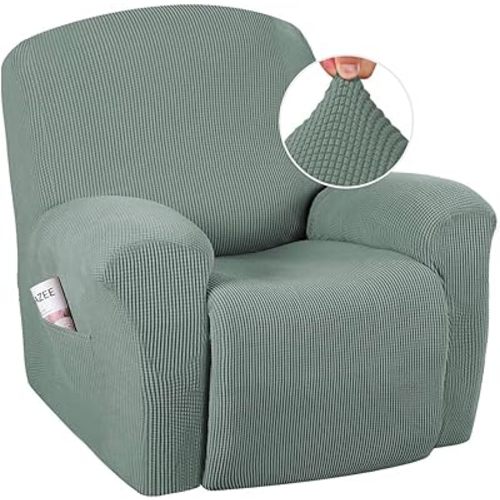 H.VERSAILTEX Super Stretch Recliner Cover Recliner Couch Covers Recliner Chair Cover Form Fitted Non Slip Reclining Slipcovers for Standard Large Recliner, Soft Thick (1 Pack, Sage)