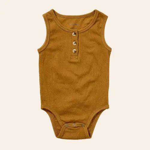 Henley Tank Onesie – Thai Curry | 6-12 months