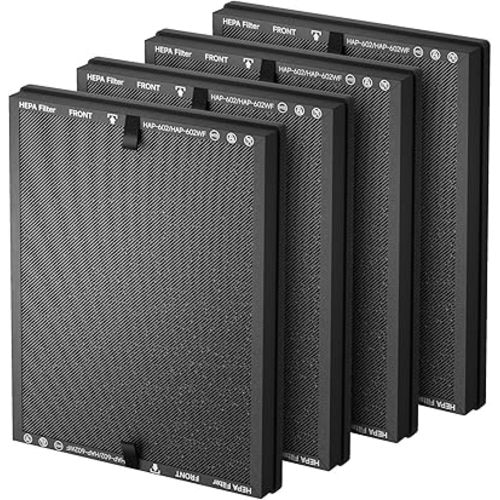 4 Pack Air Purifier Filter Replacement Compatible with ECOSELF HAP602 HAP602WF Air Cleaner Purifier, 3-in-1 Filtration of Pre-Filter & Activated Carbon Filter