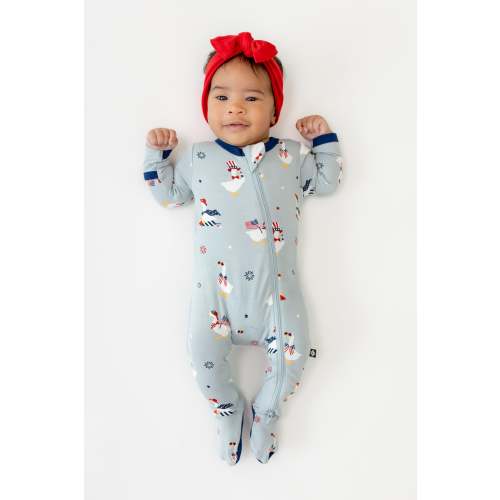 Zippered Footie in Patriotic Goose
