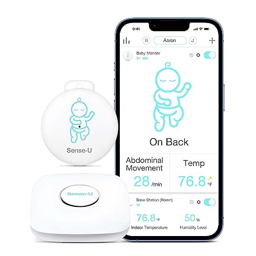 Sense-U Smart Baby Movement Monitor 3 - Tracks Baby's Abdominal Movement, Sleep Position, Temperature, with Real-time Alerts, Anytime, Anywhere