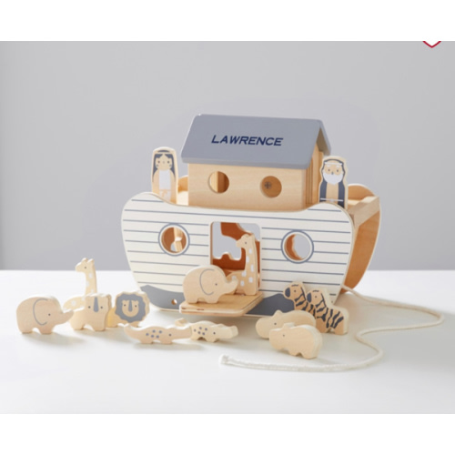 Noahs Ark Wooden Toy Set “Personalized”Personalization 
DESIGN: COPPERPLATE (STYLE 100)
TEXT: Lawrence , PN NAVY (HP) $65.00