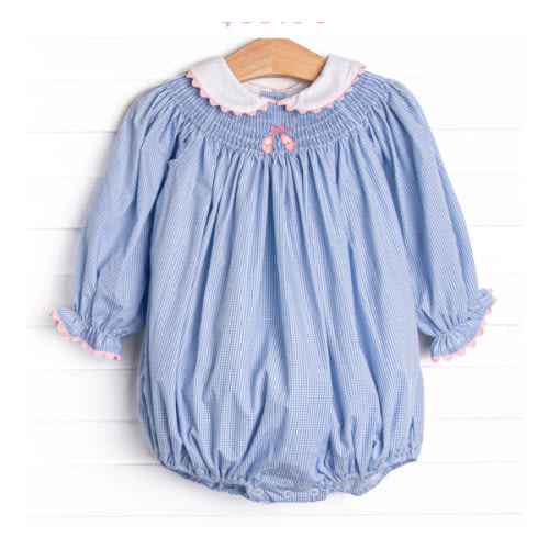 Dancing Shoes Smocked Bubble, Blue – Stitchy Fish