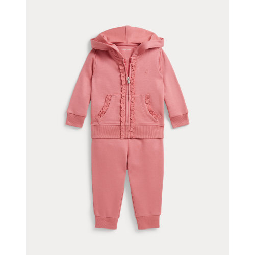 Eyelet-Trim Terry Hoodie & Jogger Pant