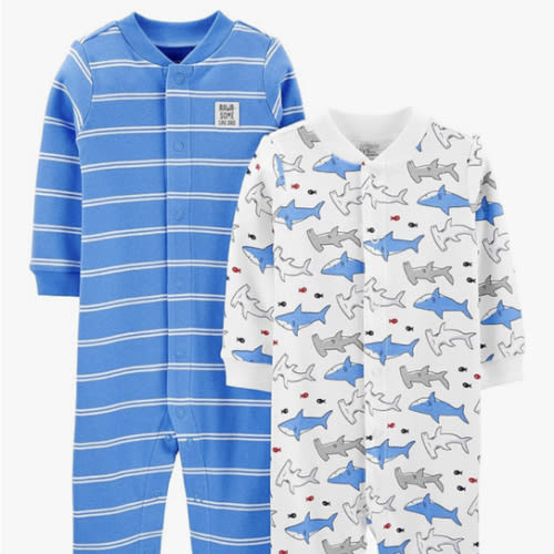 Simple Joys by Carter's baby-boys 2-way Zip Thermal Footed Sleep and Play, Pack of 2