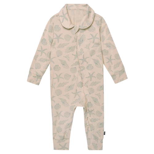 Modern Moments by Gerber Baby Neutral Super Soft Viscose Peter Pan Collar Coverall, Sizes Newborn - 12 Months