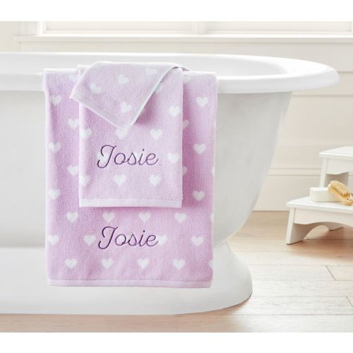 Heart Kids Bath Towel | Pottery Barn Kids