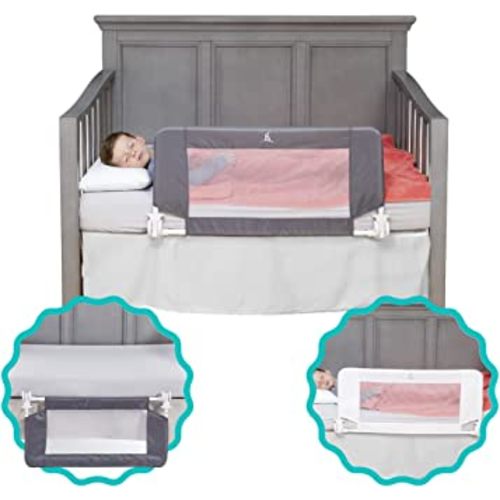 hiccapop Convertible Crib Bed Rail for Toddlers | Crib Rail Guard, Toddler Bed Rail for Crib | Baby Bed Rail Guard with Reinforced Anchor Safety