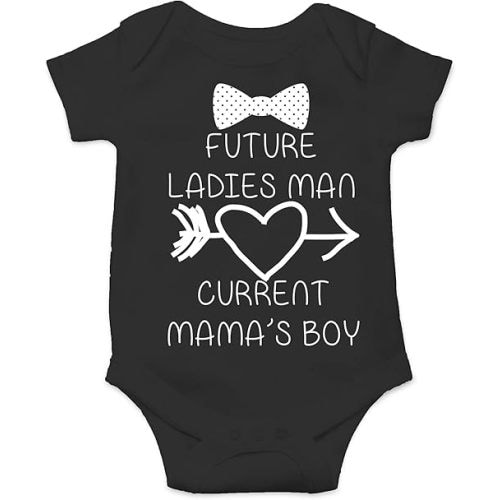 Future Ladies Man Current Mama's Boy Bodysuit Funny Infant Outfit Comfy Baby Boy Clothes