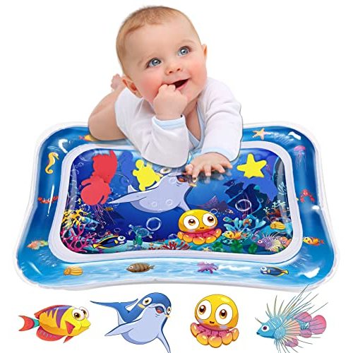 Infinno Tummy Time Mat Sensory Water Mat for Babies, Baby Toys for 3 6 9 12 Months Boys and Girls, Great Gift Idea of Baby Stuffs…