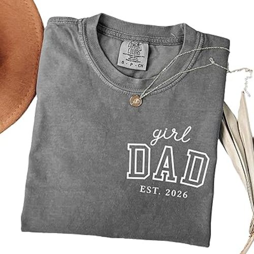 Custom Girl-Dad Shirt - Personalized Dad of Girls T-Shirt, Father's Day Birthday Gifts, New Dad Gift Idea