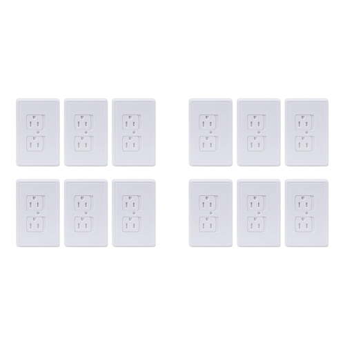 12-Pack Safety Self-Closing Outlet Covers, Wall Socket Plate Automatic Sliding Cap Cover for Child Proofing Outlets,12 x Electric Outlet Cover 12 x Screw,White