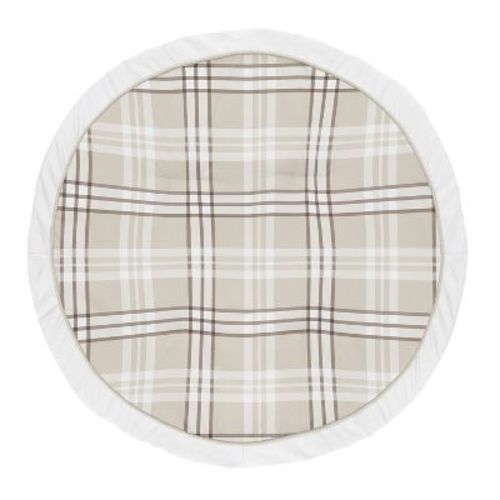 Sweet Jojo Designs Boy, Girl, Unisex/Gender Neutral Baby Tummy Time Playmat Gingham Plaid Taupe & Beige