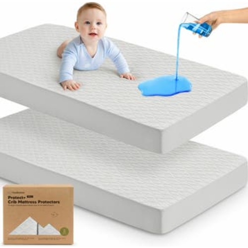 2-Pack Mavy Protect+ Waterproof Crib Mattress Protector