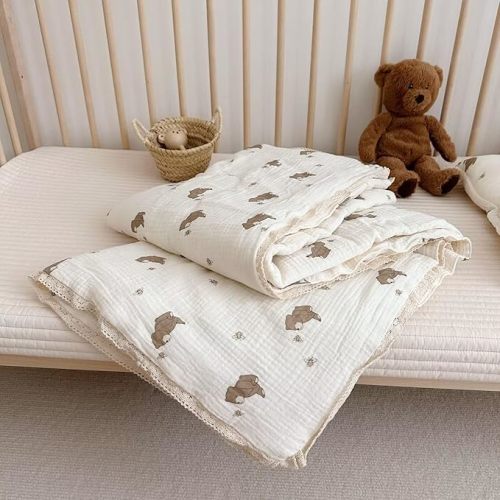 100% Muslin Toddler Quilt (Bee & Bear)