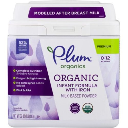 Plum Organics Organic Infant Formula with Iron, 32 oz - Single
