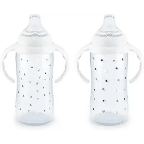 NUK Learner Cup 6+ Months Timeless Collection Amazon Exclusive 10 Oz – BPA Free Spill Proof Sippy Cup 2 Count (Pack of 1)