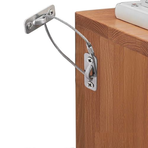 10 Pack Furniture Anchors Kit for Baby Proofing, Furniture Straps Use to Prevent Falling and Anti Tip, Dresser Or Cabinet to Wall Anchors, 8in