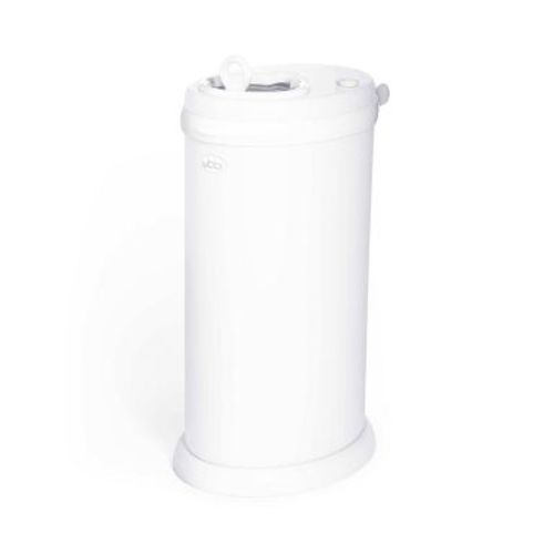 Ubbi Stainless Steel Diaper Pail - White: Childproof & Airtight Lid, Uses Silicone Liners, Holds Up to 55 Diapers