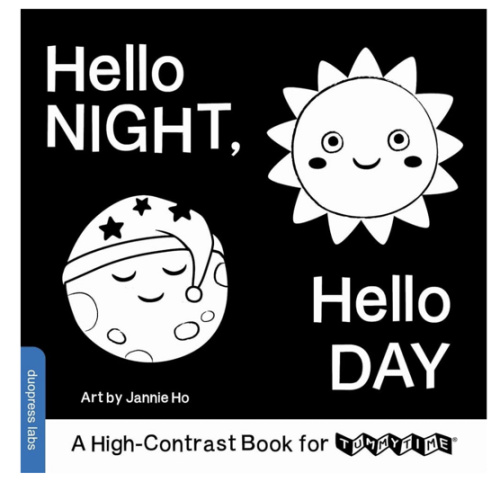 Hello Night, Hello Day: A Fold-Out High-Contrast Baby Board Book Perfect for Tummy Time (High-Contrast Books, 8)