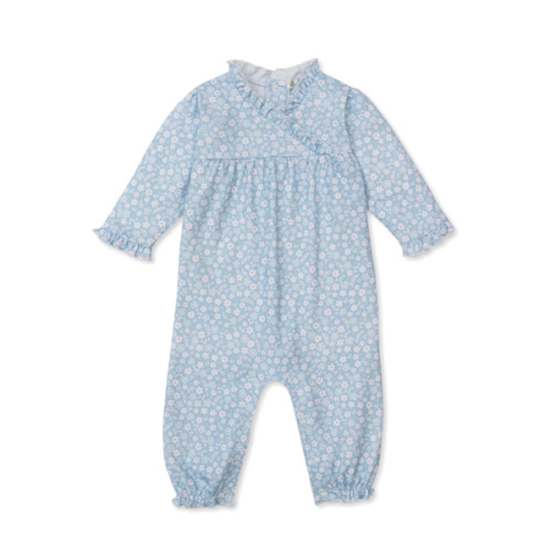 Fall in Bloom Playsuit- Light Blue – Smock Candy