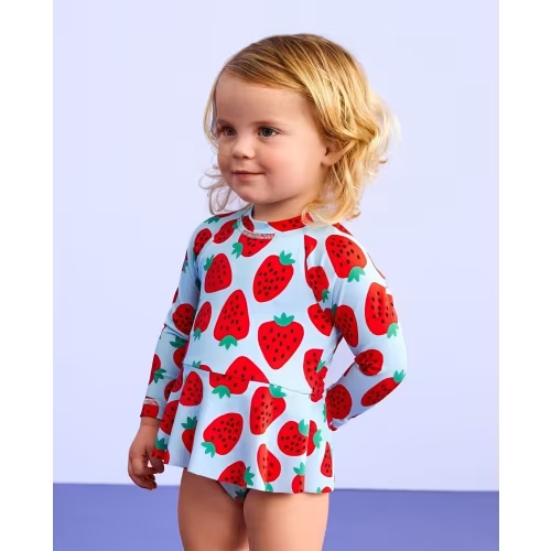 Baby One-Piece Skirted Rashguard Swimsuit