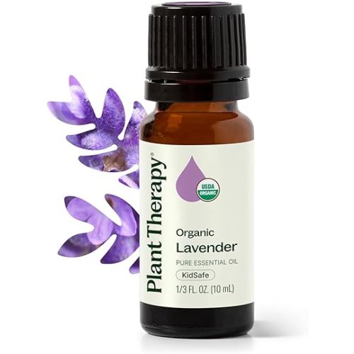 Plant Therapy Organic Lavender Essential Oil 10 mL (1/3 oz), USDA Certified