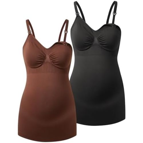 HOFISH Support Nursing Tank Tops for Breastfeeding, Comfort Stretch Maternity Camisoles