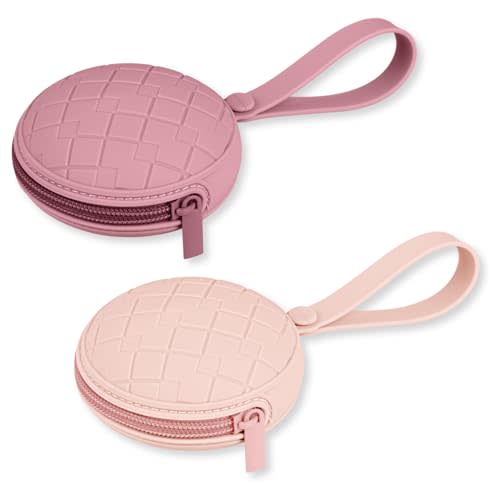 Kalovin Pacifier Holder Case, Pack of 2 Baby Silicone Pacifier Holder Case, Protective Storage Container Attaches to Strollers & Diaper Bags (Color 2)