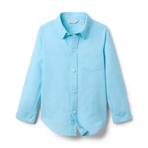 Boy Turquoise Sky The Linen-Cotton Shirt by Janie and Jack