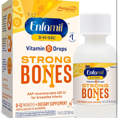 Enfamil Baby Vitamin D-Vi-Sol Liquid Vitamin D Drops, Supports Strong Teeth & Bone Development, 50mL Bottle