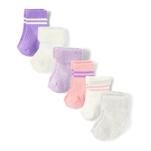 Baby Girls Striped Midi Socks 6-Pack - Multi