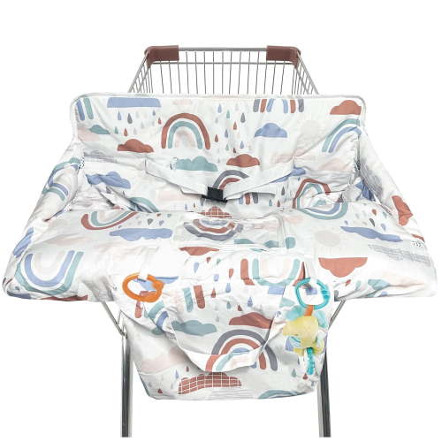 Shopping Cart Cover for Baby,2-in-1 High Chair Cover with Portable Cloth Bag,Cart Seat Pad for Babies Grocery Cushion Cover Restaurant,Suitable for All Supermarkets
