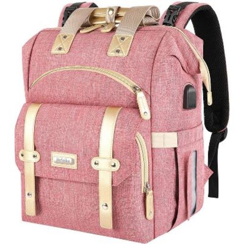 Narwey Diaper Bag Backpack, Pink Baby Girls Diaper Bag for Mom, Travel Baby Bags Backpack for Women, Insulated Pockets Portable toddler diaper bag