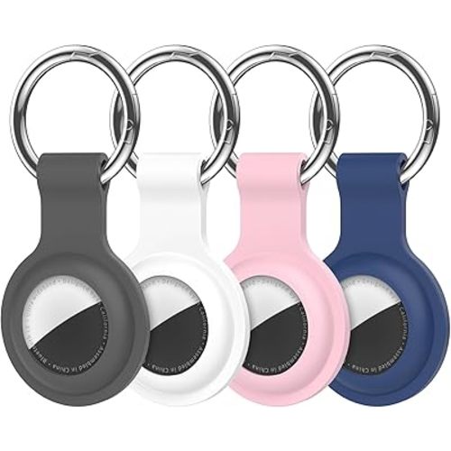Compatible with AirTag Holder Case Keychain 4 Pack,for AirTag 2nd & 1st Generation Key Chain Ring Case Cover for Air Tag Holder GPS Tracker Air Tag 2nd gen Finders Air Tagholder for Kids,Bags,Luggages