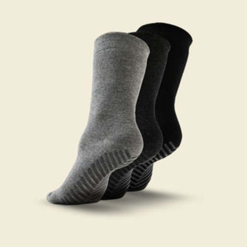 Women's Crew Grip Socks 3-Pack, Mix Gray – Gripjoy Socks